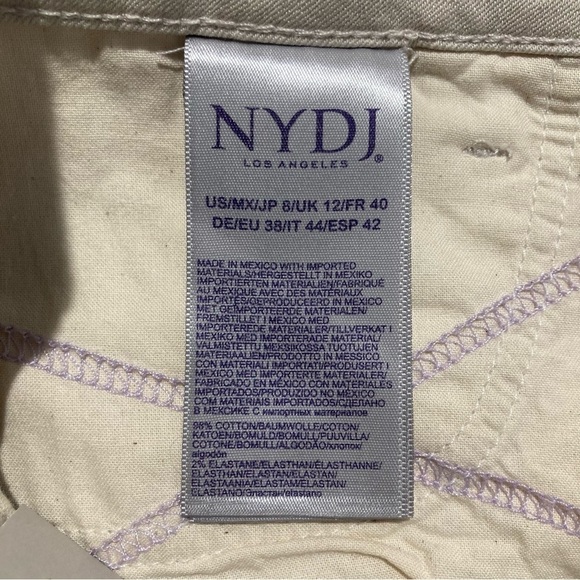 NYDJ Sz 8 Marilyn Straight Cream Coloured Jeans NWT - Picture 9 of 11